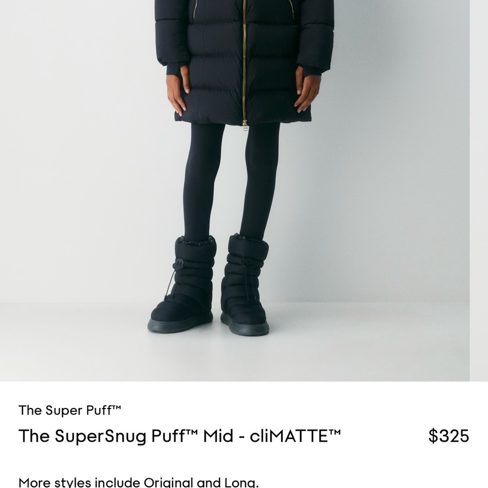 Women's Black Long Puffer Coat with Hood - Picture 4 of 8